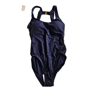 Andie Catalina Flat One Piece Swimsuit Navy Womens X-Small Beach Summer Vacation